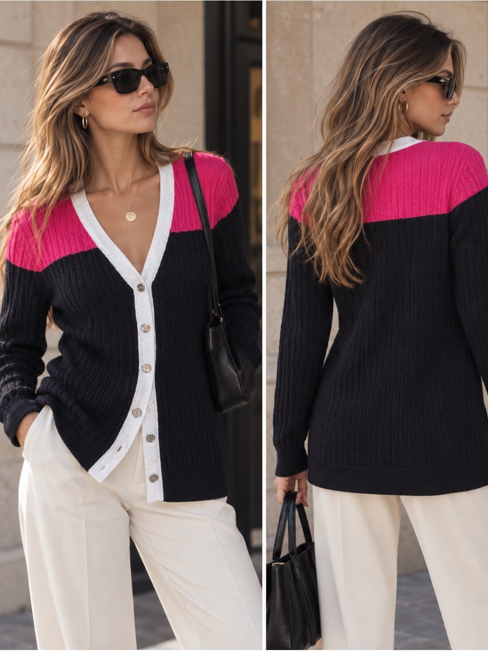 90s 100% Cotton Ralph Lauren Active Colorblock Cotton Cardigan, size M